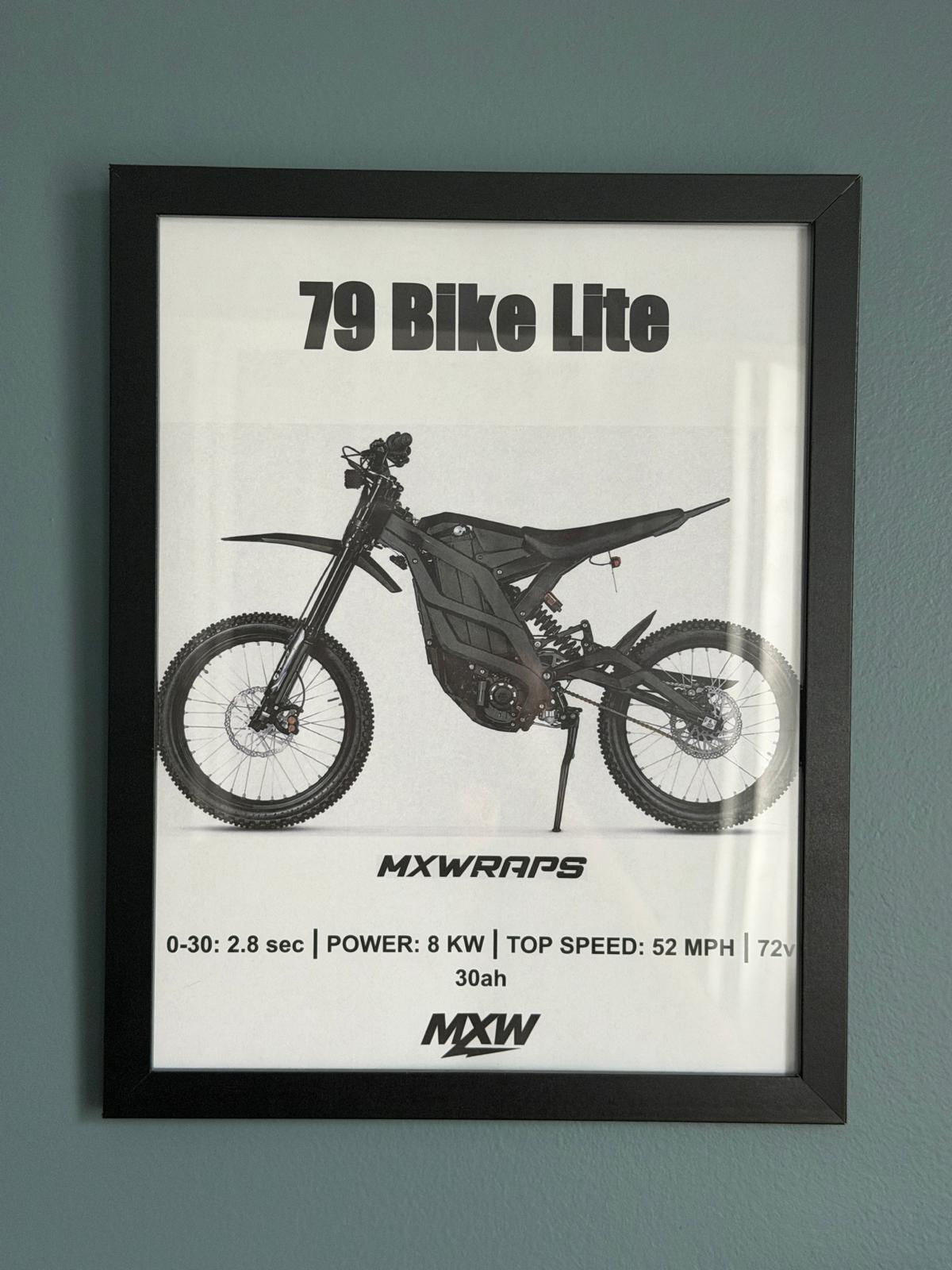 MXW 79 Bike Lite Framed Poster