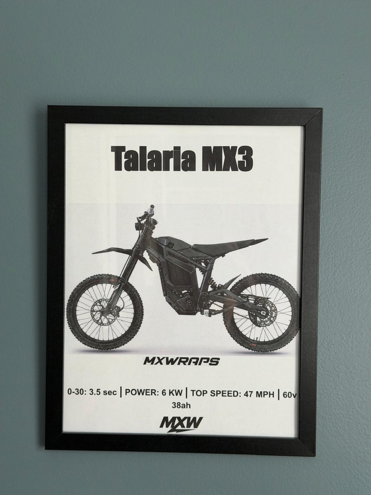 MXW Talaria MX3 Framed Poster