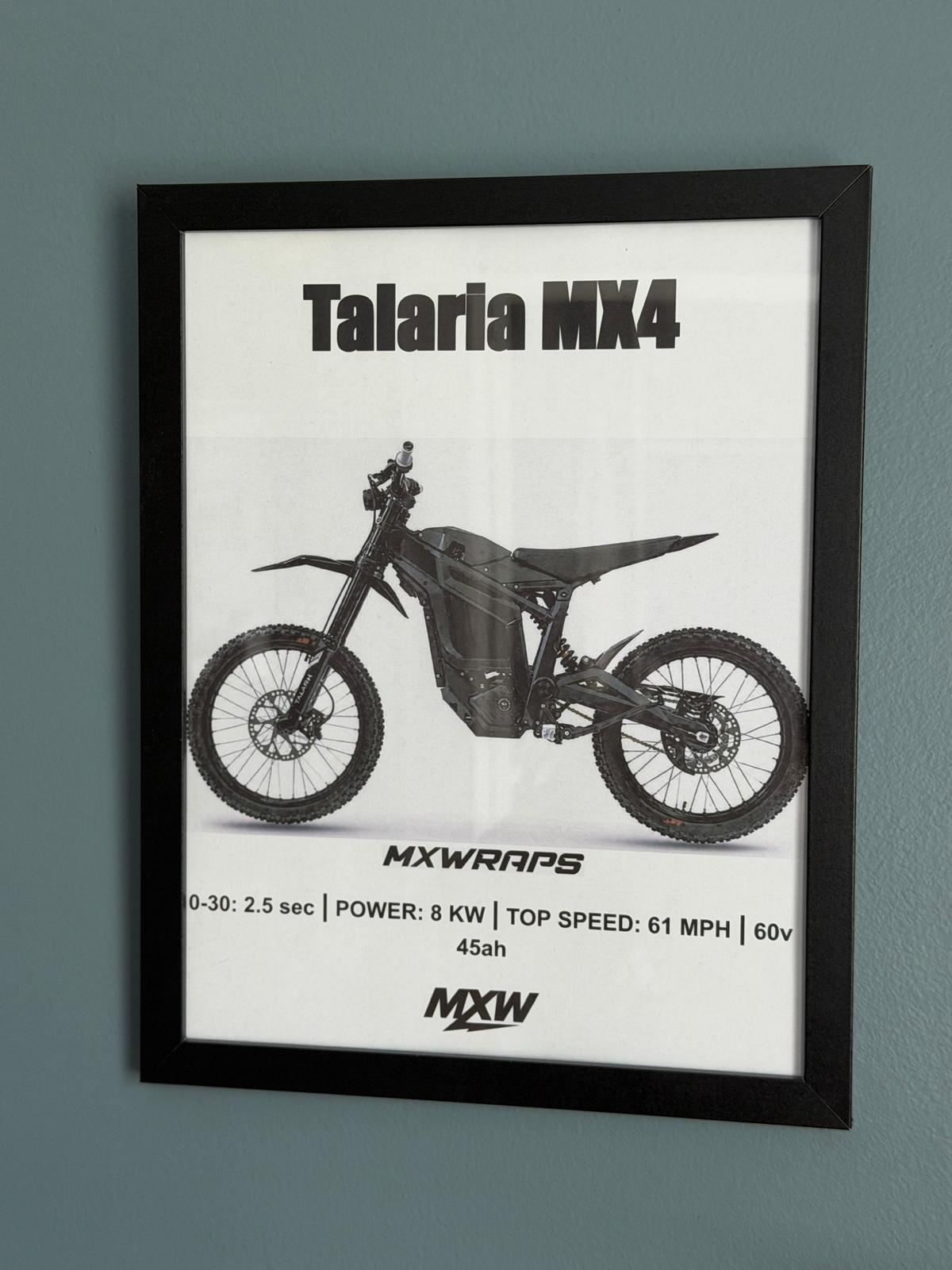 MXW Talaria MX4 Framed Poster