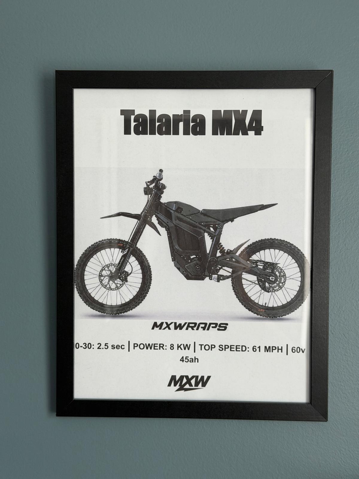 MXW Talaria MX4 Framed Poster