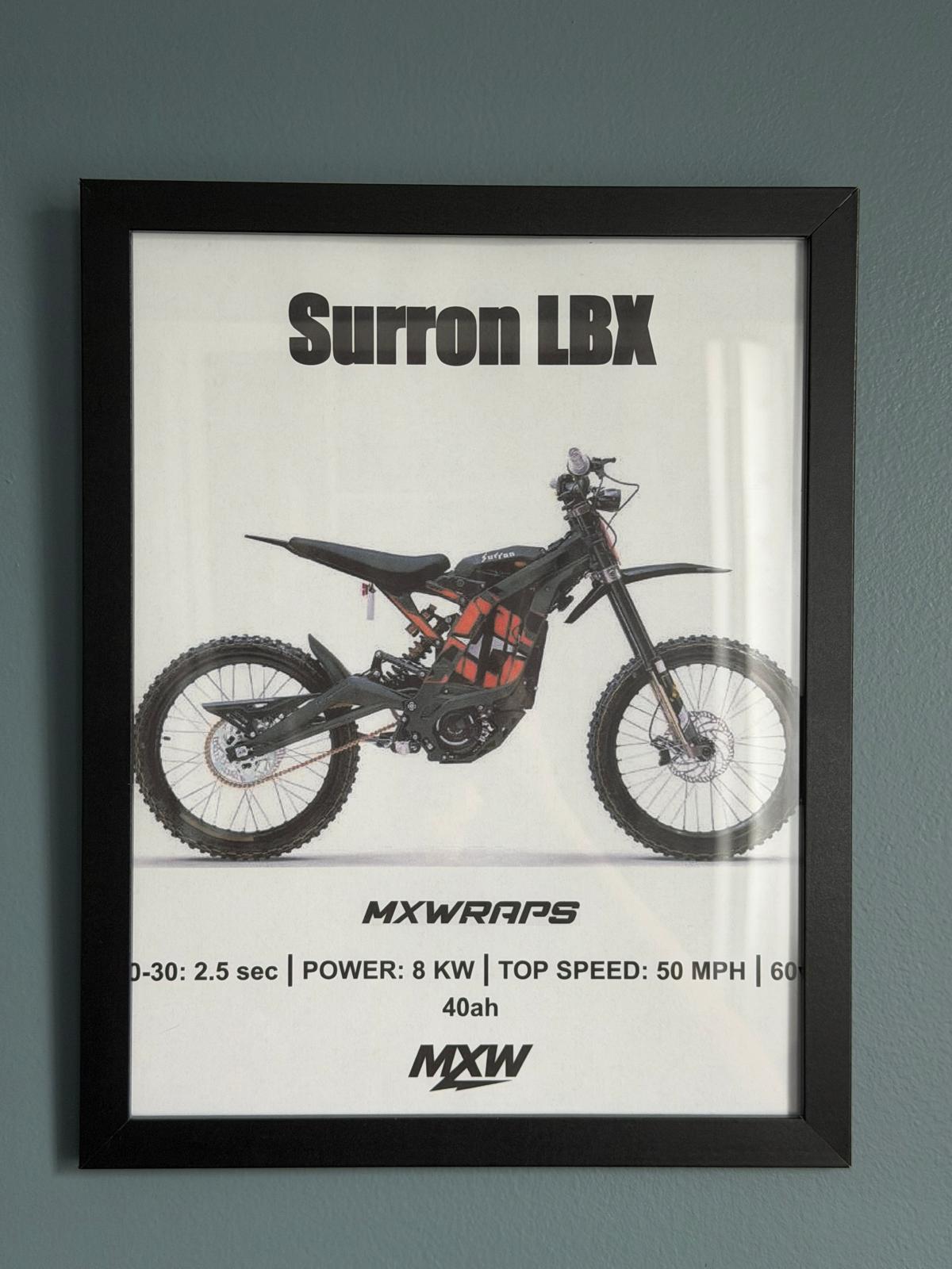 MXW Surron LBX Framed Poster