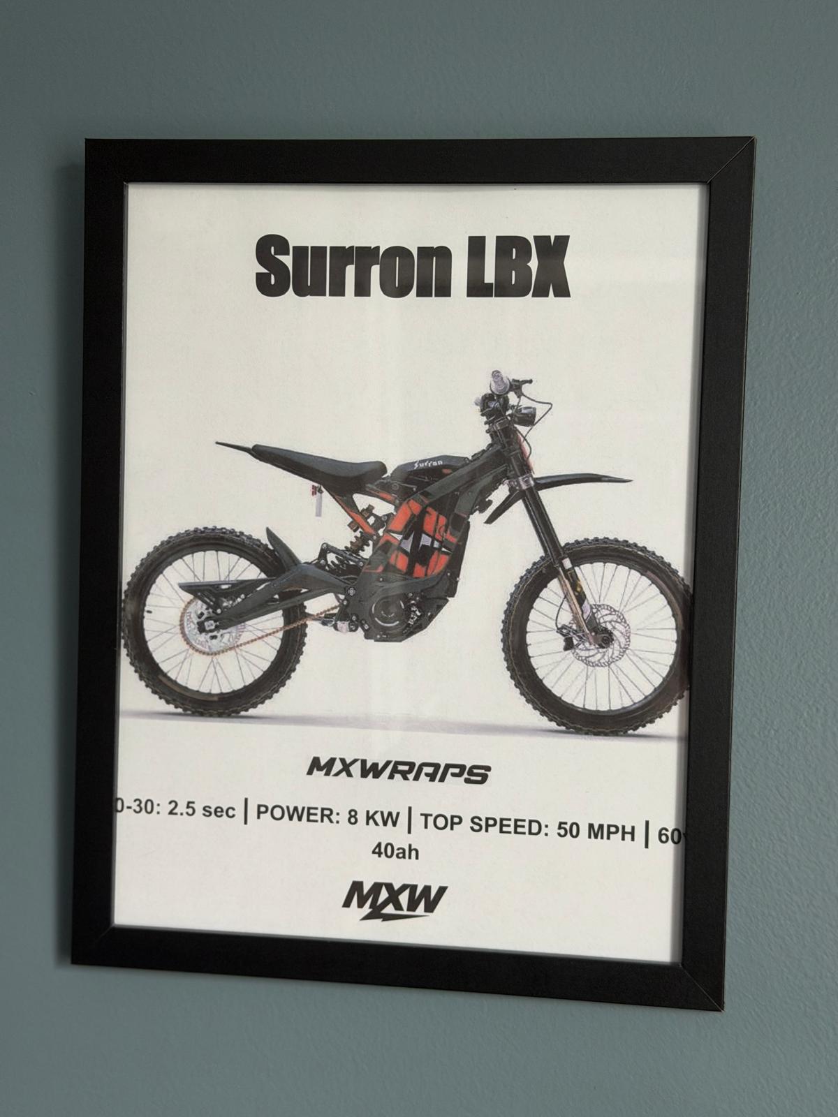 MXW Surron LBX Framed Poster