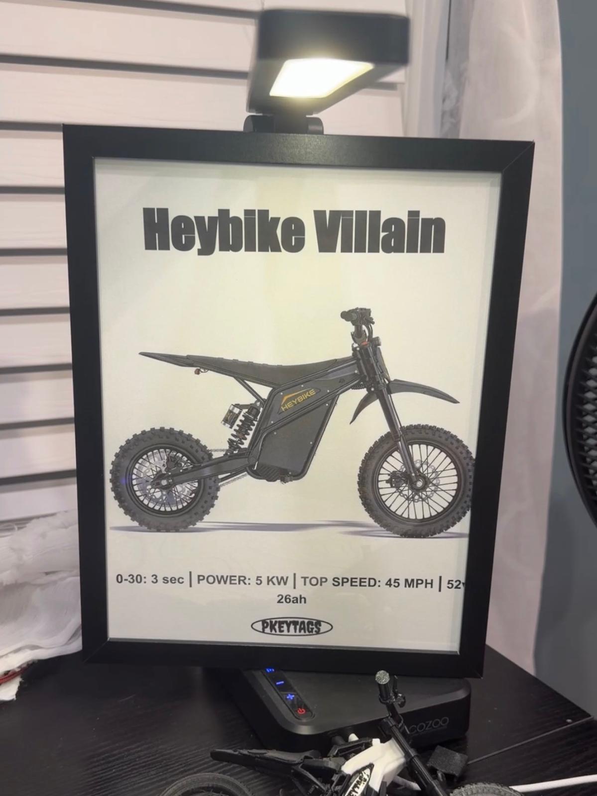 Hey Bike Villain Framed Poster