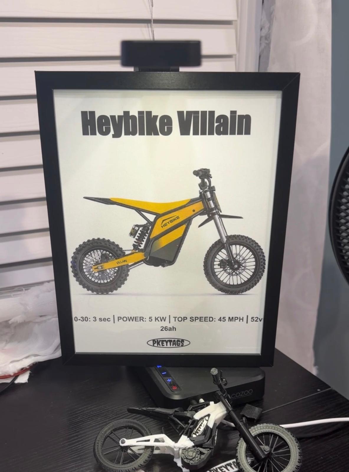 Hey Bike Villain Framed Poster