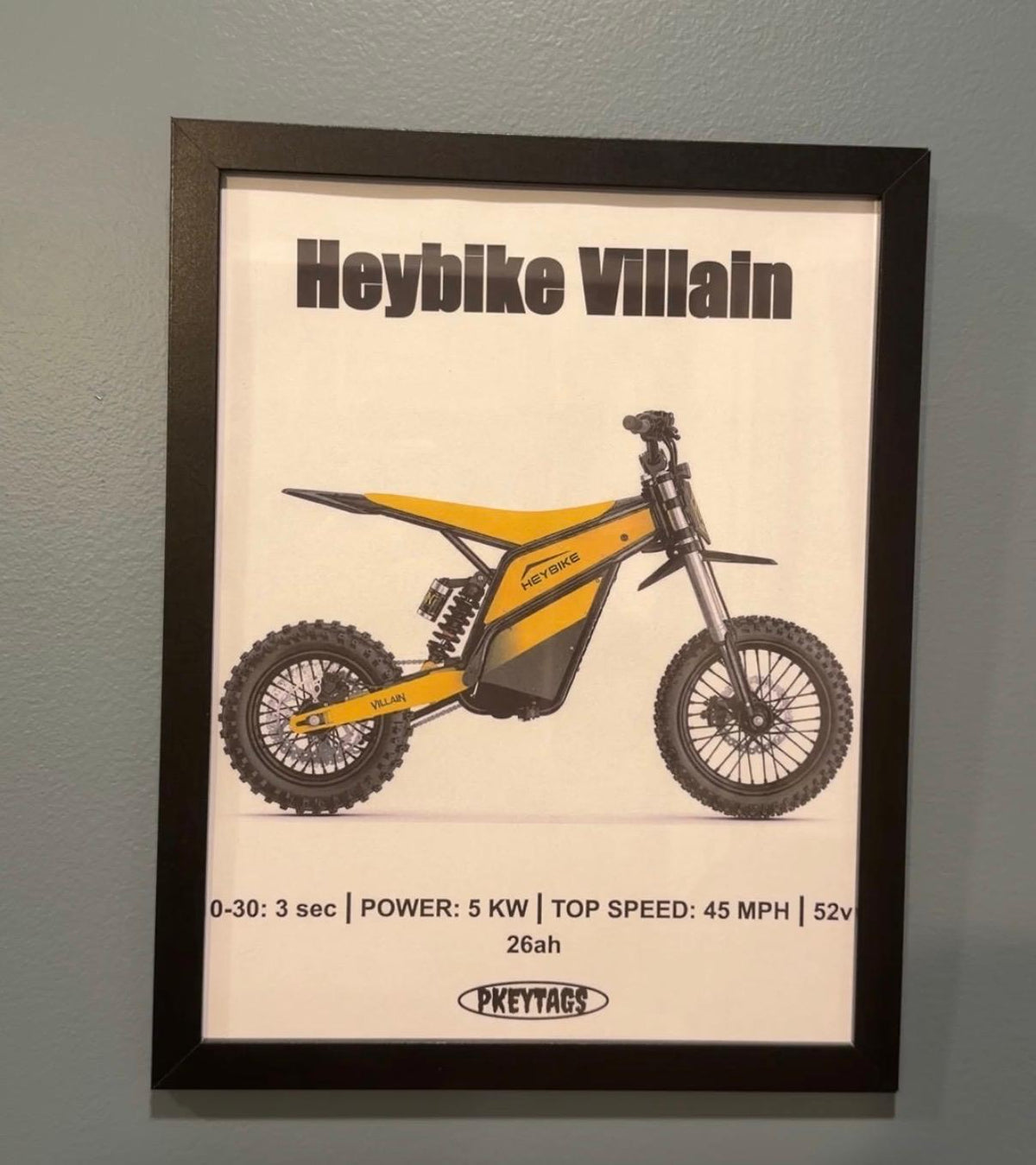 Hey Bike Villain Framed Poster